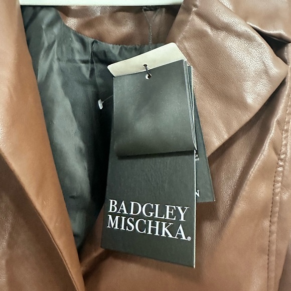New with Tags Badgley Mischka Trench Coat Chocolate Brown size XL - Picture 5 of 7